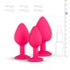 Plug anal en silicone avec diamant - Rose easytoys