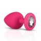 Plug anal en silicone avec diamant - Rose easytoys